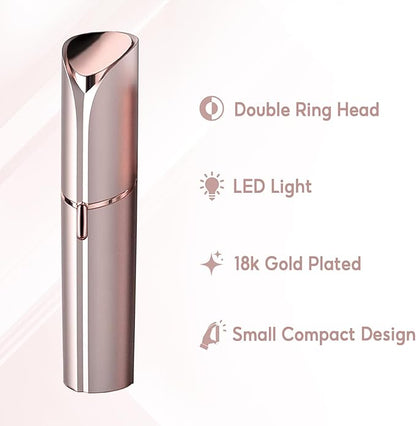 Facial Hair Removal for Women, Painless Hair Remover Device Lady Face Electric Razor for Lip, Chin,arms with USB Rechargeable Included 2 pc Replacement Heads