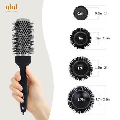 Professional Salon Round Brush with Ceramic Coating for Blow Drying - Salon Blowout Styling. Quick Styling and Voluminous Hair. (1.7 Inch)
