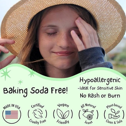 MONA 100% Natural Deodorant for Kids, Preteens & Teens | No Baking Soda, Synthetic Scents or Aluminum | Safe for Girls & Boys with Sensitive Skin | Hypoallergenic & Vegan (HONEYDEW 1.76 Oz)