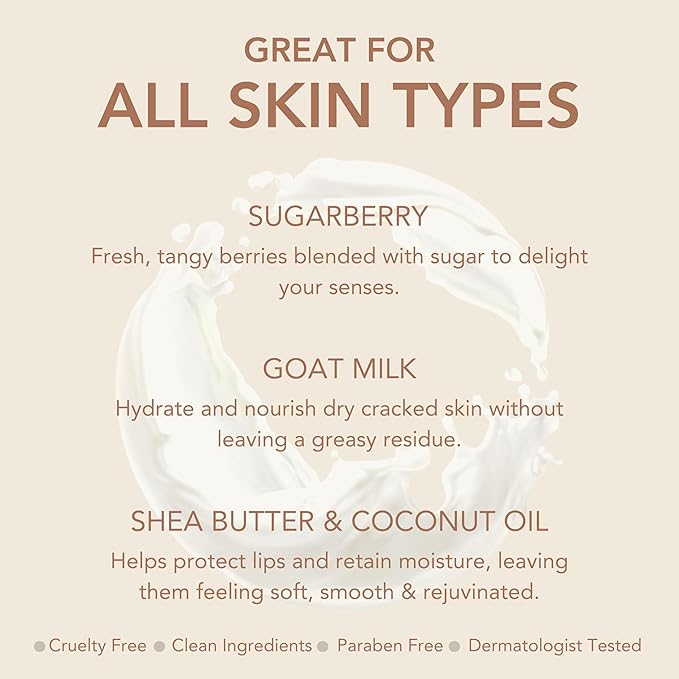 Dionis Goat Milk Skincare Sweet Berry Holiday Lip Balm Gift Set - Beeswax, Shea Butter & Coconut Oil Lip Care Products Made in The USA - Cruelty Free Lip Moisturizer for Chapped Lips, 0.28oz 3 Pack