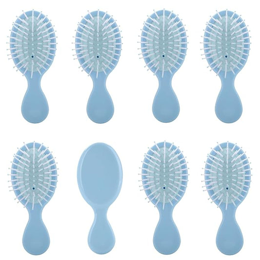 Bridesmaid Proposal Gifts 8 Pieces Mini Dry and Wet Travel Detangling Brush, Bachelorette Party Accessories, Dusty Blue