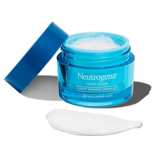Neutrogena Hydro Boost Night Pressed Serum, Hyaluronic Acid Face Moisturizer for Normal to Extra Dry Skin, Delivers Overnight Hydration for Restored, Revitalized, Dewy Skin, 1.7 oz