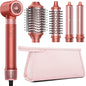 5 in 1 Hair Styler Hair Dryer Brush - High-Speed Hot Air Styler Wrap, Fast Drying No Heat Damage Ionic Blow Dryer Brush for Volumize, Curl, Straighten, Frizz-Free Multi Stylers with Travel Bag