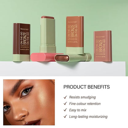 MEICOLY Cream Bronzer Stick, Natural Highlight Contour Makeup,Face