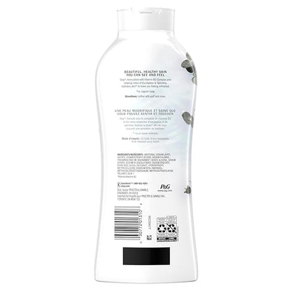 Olay Body Wash for Women, Fresh Radiance, Refreshing & Renewing, Made with Plant Based Cleansers, B3 Botanical Complex, For All Skin Types, Eucalyptus & Spirulina Scent, 22 fl oz (Pack of 4)