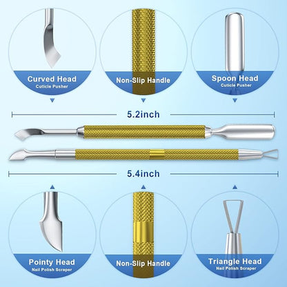 2PCS Metal Mineral Gold Cuticle