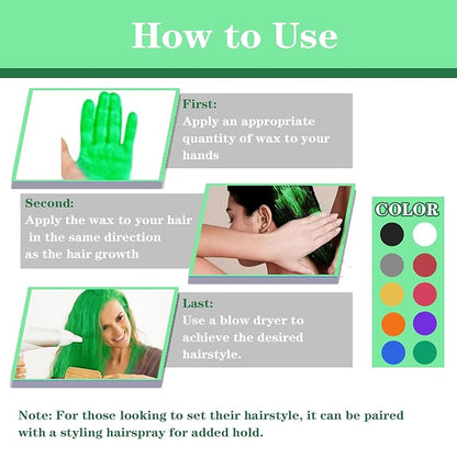 Green Hair Color Wax, Temporary