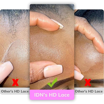IDN BEAUTY SKINLIKE REAL HD 13x4 Lace Frontal Straight 12 Inch Bleached Single Knots HD Frontal Skinlike Ultra-thin Frontal HD Lace Closure Virgin Human Hair 0.1 mm Pre Plucked Hairline