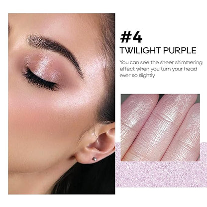 Baked Purple Highlighter Powder Palette, Makeup Highlighter Powder Twilight Purple