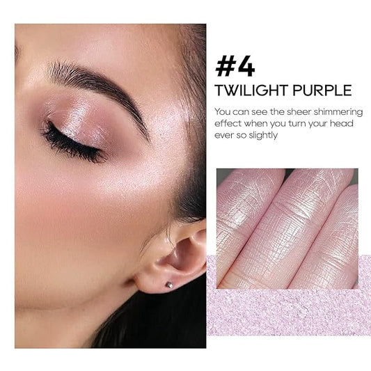 Baked Purple Highlighter Powder Palette, Makeup Highlighter Powder Twilight Purple