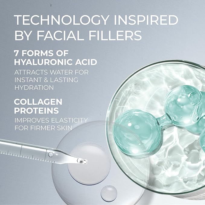 RoC Hydration+ Hyaluronic Acid Serum for Face, Hydrating, Plumping, Fragrance Free, Lightweight Formula with Collagen Proteins (1 Ounce) with Retinol Eye Cream Packette