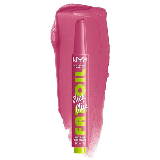 NYX PROFESSIONAL MAKEUP Fat Oil Slick Click, Lightweight, Buildable, Pigmented Vegan Lip Balm - DM Me