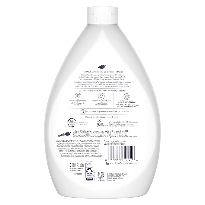 Dove Advanced Care Hand Wash Deep Moisture Pack of 3 for Soft, Smooth Skin More Moisturizers Than The Leading Ordinary Hand Soap, 34 oz