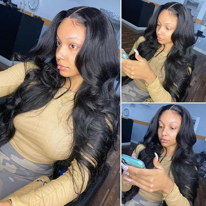 Body Wave Lace Front Wigs Human Hair 5x5 HD Lace Closure Wigs Human Hair Pre Plucked 180% Density Glueless Wigs For Black Women Human Hair (5x5 Lace Closure Wig,14 Inch)