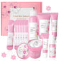 Sakura Skin Care Sets, Skin Care for Teens 10-12, Beauty Skincare Gifts Sets, Skin Care Routine Kit for Women, Hydrate, Oil Control, Glow Up, Travel Size -7 PCS