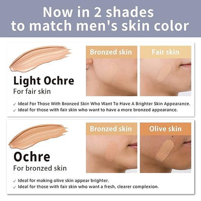 NULL [Matte Finish] mens BB Cream, Mens concealer, (Light Ochre) 7oz