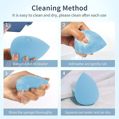 BEAKEY 5 Pcs Makeup Sponge Set, Latex-Free Makeup Sponges for Foundation, Multi-colored Boun Boun Sponges, Flawless for Liquid, Cream, and Powder