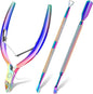 Cuticle trimmer with cuticle pusher