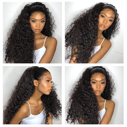 CHEETAHBEAUTY 24Inch Deep Wave Wigs 13X6 HD Transparent Lace Front Wigs Human Hair Brazilian Virgin Human Hair Wigs for Black Women Pre Plucked with Baby Hair Natural Color 250% Density