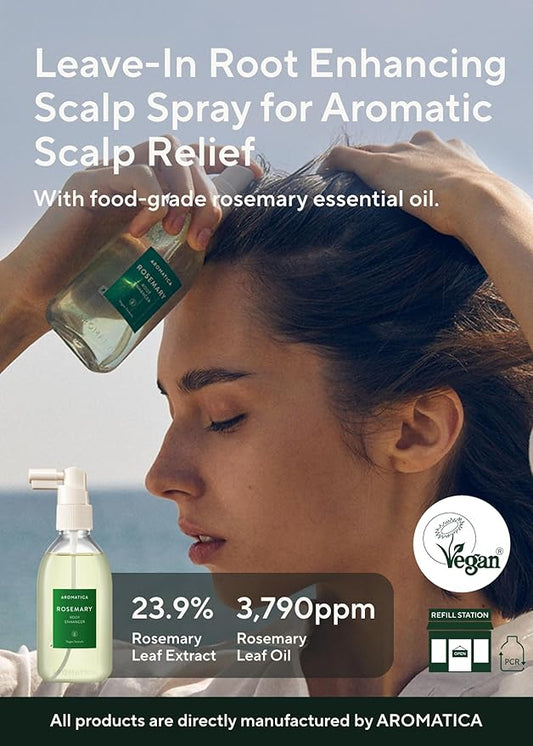 AROMATICA Rosemary Scalp Strengthening Enhancer Duo Set - Scalp Serum For Hair Growth & Itchy Scalp Treatment with Rosemary Oil | Dandruff Treatment And Oily Scalp Moisturizer, Mothers day gifts