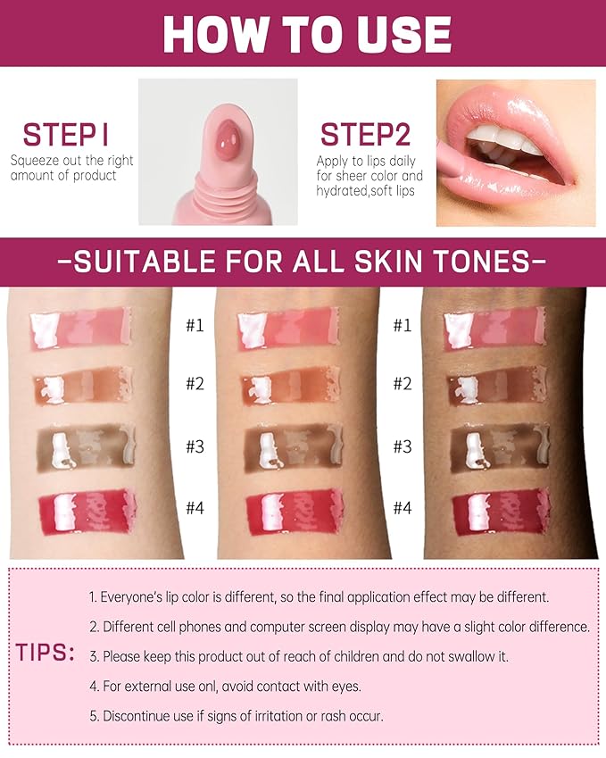 Tinted Lip Balm-2Pcs Rose-Gray Raspberry Peptide Hydrating Lip