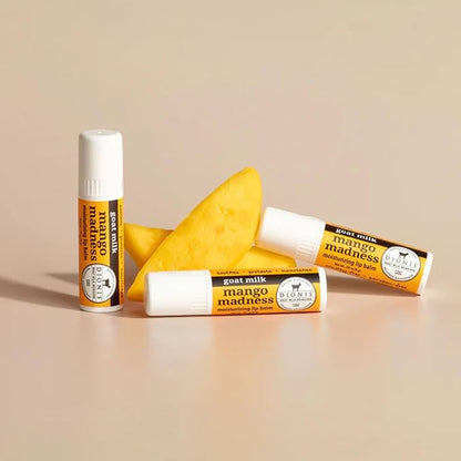 Dionis Goat Milk Skincare Scented Lip Balm, Beeswax, Shea Butter & Coconut Oil Self Care Made in The USA, Cruelty Free, Paraben Free Hydrating Moisturizer for Chapped Lips, Mango Madness, 0.28oz, 6pk