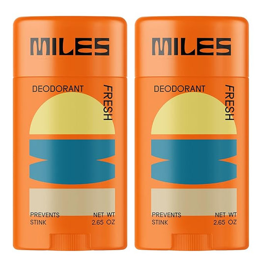 Miles Kids Deodorant for Boys and Girls - Aluminum Free Deodorant for Kids and Teens, Natural, Hypoallergenic, Made in USA - Fresh Scent - 2-Pack