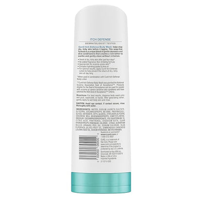 Curel Itch Defense Calming Daily Cleanser, Body Wash, Soap-free Formula, for Dry, Itchy Skin, with Hydrating Jojoba and Olive Oil, 10 Oz