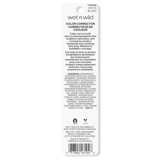 wet n wild Photo Focus Care Color Corrector, Niacinamide-Infused, Seamlessly Buildable for All Skin Types, Lightweight Formula for Flawless Correction, Vegan & Cruelty-Free - White