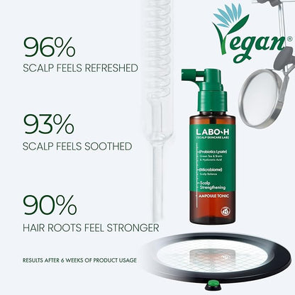 Scalp Strengthening Spray for Hair Growth & Anti-Loss | Vegan Tonic Serum, Instant Cooling & Soothing with Rosemary and Peppermint Oil, Sulfate Free, Korean, 3.38 Fl oz.
