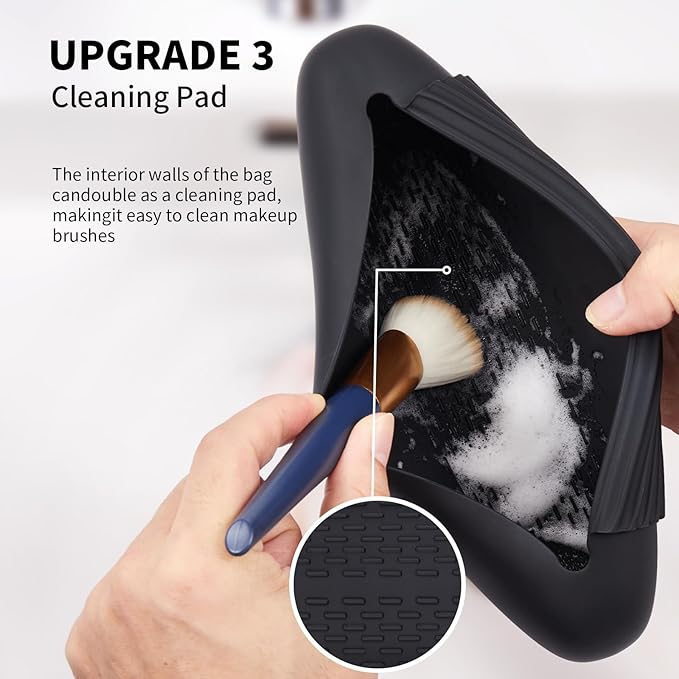 Silicone makeup brush holder travel