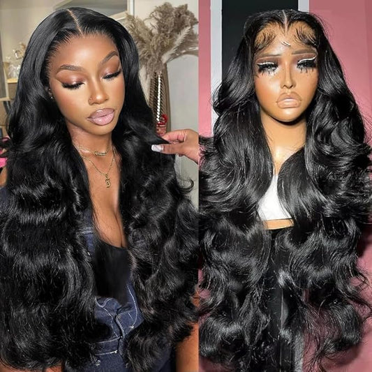 5x5 HD Lace Closure Wigs Human Hair 5x5 Body Wave Closure Wig for Women Virgin Human Hair Pre Plucked with Baby Hair 180% Density 5x5 Closure Wig True to length Natural Color 26 inch