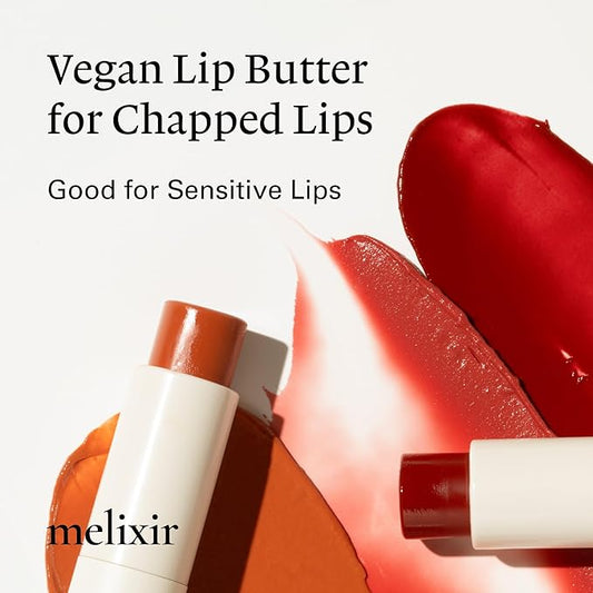 Melixir Vegan Lip Butter, Mothers Day Gifts, Vintage Lust(Tinted) (+17 more colors) 0.13oz, Bee Free, Petrolatum Free, Deep Nourishing Plant-Based Vegan Chapstick