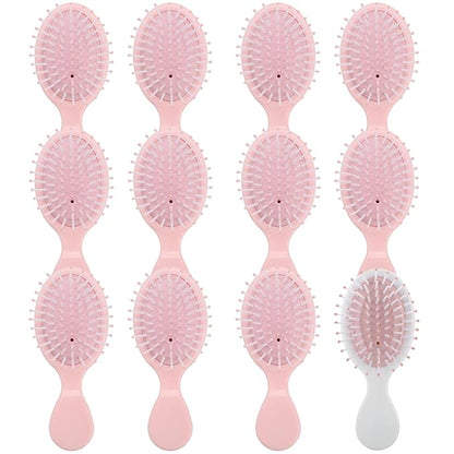 Bridesmaid Proposal Gifts 8pcs Mini Travel Brush bachelorette party accessories Cute hair Brush for Wedding Party Favors for Wedding Party Favors (White&Pink, 12pcs)