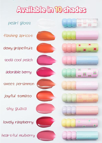 COLORGRAM Fruity Glass Tint 01 Flashing Apricot | Lip 11 Oz