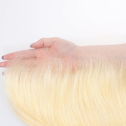 IDN BEAUTY SKINLIKE REAL HD 13X4 Lace Frontal Human Hair Scalp-Simulating 0.1mm Ultra Thin HD Frontal Pre Bleached Single Knots Pre Plucked Clean Natural Hairlin #613 Blonde ST 18 Inch