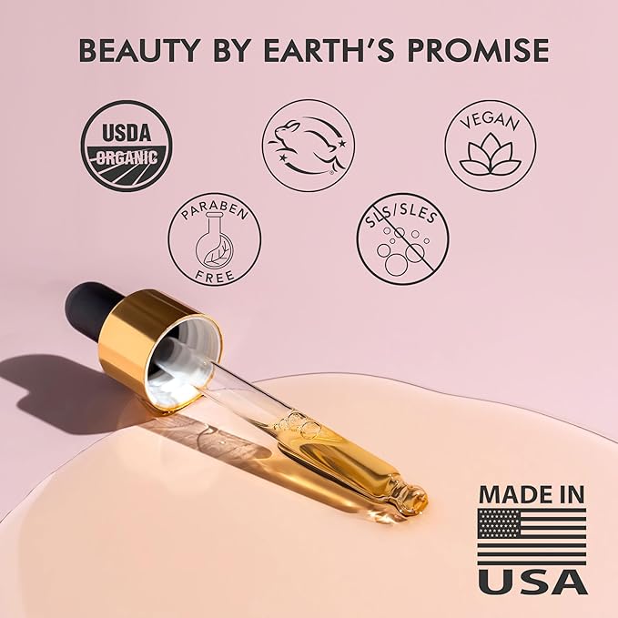 USDA Organic Face Oil - USA Made with Natural Ingredients, Anti Aging Formula for Acne-Prone & Oily Skin, Facial Oil with Vitamin E, Rosehip, Argan & Jojoba Oils for Sensitive Skin, Eczema & Rosacea