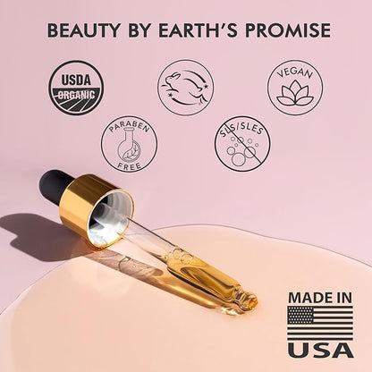 USDA Organic Face Oil - USA Made with Natural Ingredients, Anti Aging Formula for Acne-Prone & Oily Skin, Facial Oil with Vitamin E, Rosehip, Argan & Jojoba Oils for Sensitive Skin, Eczema & Rosacea