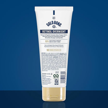 Gold Bond Age Renew Retinol Overnight Body & Face Lotion, With Retinol & Peptide Complex, for Dry Skin, 7 oz.