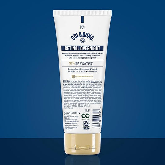 Gold Bond Age Renew Retinol Overnight Body & Face Lotion, With Retinol & Peptide Complex, for Dry Skin, 7 oz.