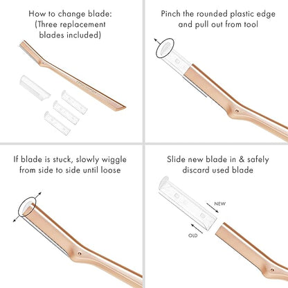 Tweezerman Rose Gold Facial Razor