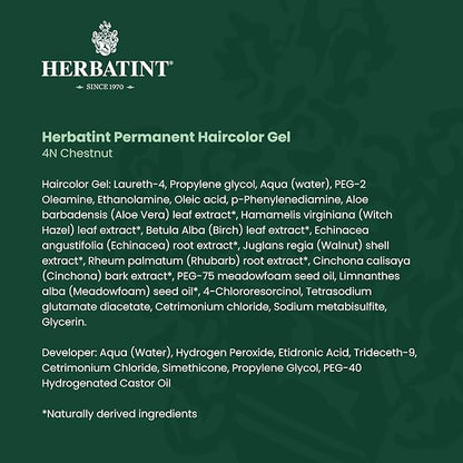 Herbatint Permanent Haircolor Gel, 4N