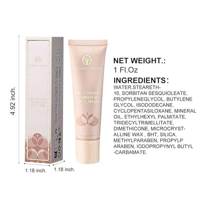 YOUNG VISION Full Coverage Longwear Foundation, Matte Finish,