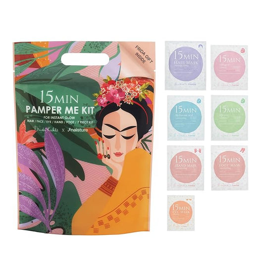 Frida Kahlo 15 Min Pamper Me Kit by Naisture – Korean Spa Kit for Women with Hair, Hand, Foot, Eye, and Face Masks