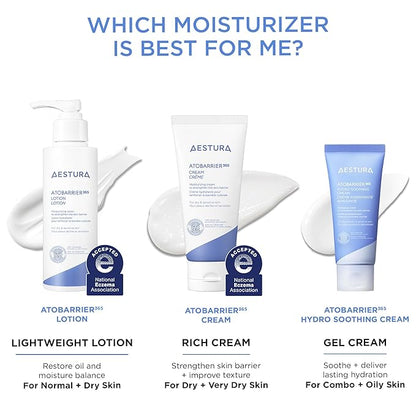 AESTURA ATOBARRIER365 Lightweight Korean Facial Moisturizer Lotion with Ceramides | Fast-Absorbing Hydration, Strengthens Skin Barrier, Suitable for Dry, Normal & Sensitive Skin, 90ML / 3.04 fl. Oz.
