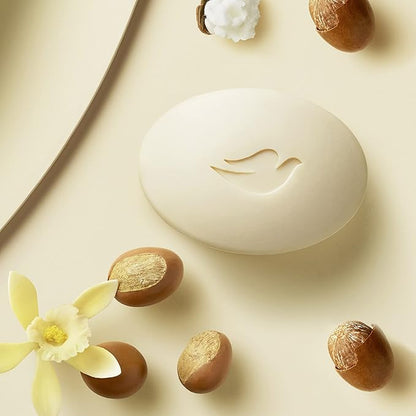 Dove Beauty Bar Soap Shea Butter 4 Count for Nourished, Radiant Skin, Enriches Skin 3.75 oz