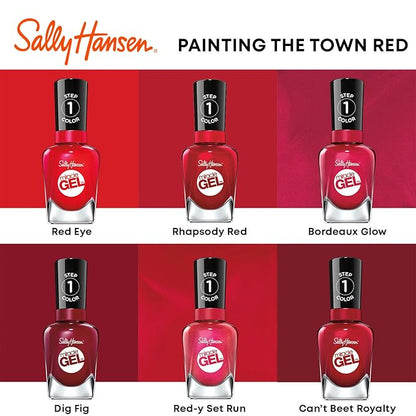 Sally Hansen Miracle Gel Nail Polish, Shade Rhapsody Red 449 (Packaging May Vary) (Pack of 2)