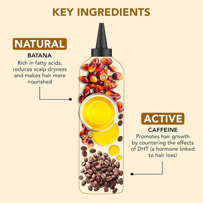 Botanic Hearth Caffeine & Batana Oil for Hair Growth Hair Oil (6.7 fl oz) | Revitalizing and Strengthening Hair Treatment for Fuller, Healthier-Looking Hair | Suitable for All Hair Types