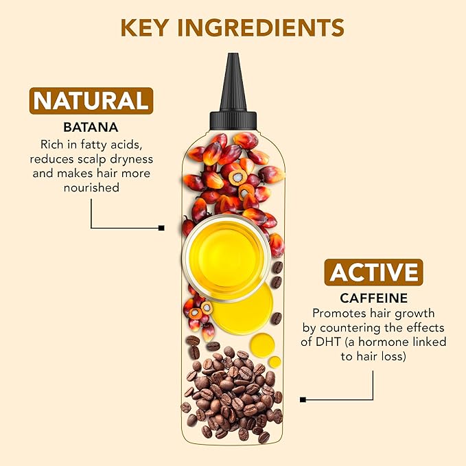 Botanic Hearth Caffeine & Batana Oil for Hair Growth Hair Oil (6.7 fl oz) | Revitalizing and Strengthening Hair Treatment for Fuller, Healthier-Looking Hair | Suitable for All Hair Types