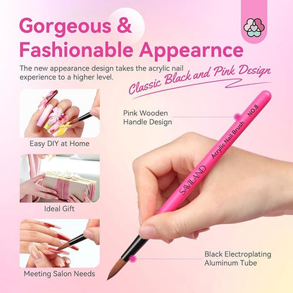 SAVILAND Acrylic Nail Brushes Set: